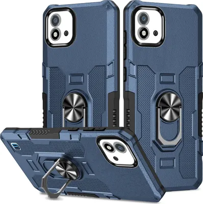 Produktbild von Realme C11 2021 Hülle, Dual Layer Robuste Rüstung Ringhalter Ständer Schutzhülle für OPPO Realme C20 / C11 2021 Blau
