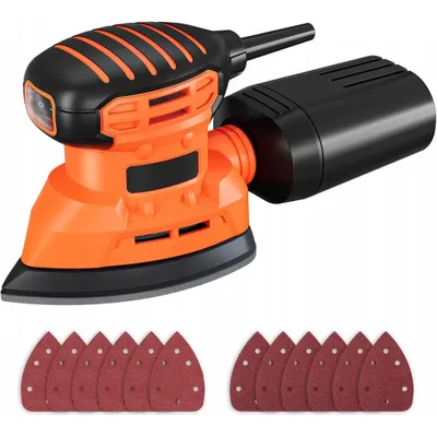 Produktbild von Exzenterschleifer 140 mm Schleifteller 130W 13000 U/min Form rutschfester Griff Staubabsaugung Holz Metall Kunststoff für Holz Schleifen Polieren