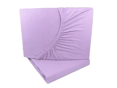 Produktbild von 2er Set Jersey Spannbettlaken Flieder / hell Lila 90x200 - 100x200 cm 100% Baumwolle