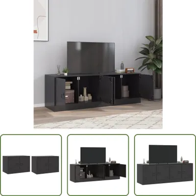 Produktbild von The Living Store TV-Schränke 2 Stk. Schwarz 67x39x44 cm Stahl