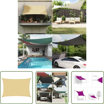Produktbild von The Living Store Sonnensegel Sandfarbe 5x3,5 m 100% Polyester Oxford