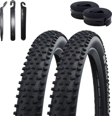 Produktbild von 2 x Faltreifen Schwalbe Rocket Ron Addix Performance E-25 Fahrradmantel  54-622 (29,0 x 2,10") + 2 Schwalbe DV19 inkl. 3 Reifenheber