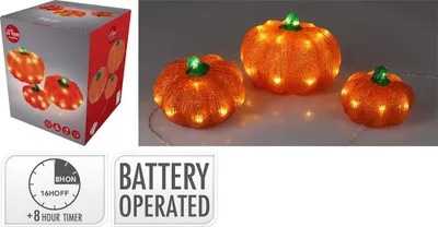 Produktbild von Kürbisse mit LED 3 Stück - Buitengewoon  de  boet