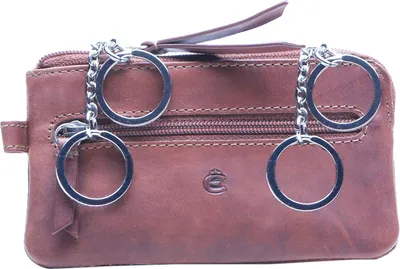 Zdjęcie produktu dla Skórzane etui na klucze Esquire Dallas Key Case Double Brown brązowe
