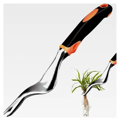 Produktbild von Löwenzahnstecher, Unkrautentfernungswerkzeug 29 cm, Handjäter für den Garten, Wurzelstecher, Unkrautstecher, Wurzeljäter, Unkrautgabel, für tiefe Wurzeln (Orange)