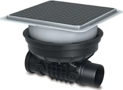 Produktbild von KESSEL 700150.10S - Grundkörper Staufix  für Bodenplatte - schwarze Abdeckung - DN 150
