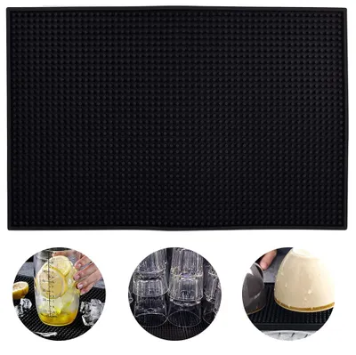 Barablaufmatte 45x30 cm schwarz Silikon für Café & Küche