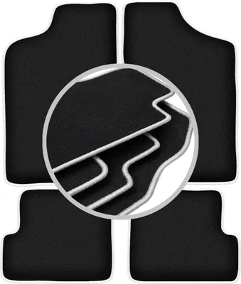 Produktbild von Fußmatten Velours Schwarz/Silber für Fiat Cinquecento 1991-1998 Set 4-tlg