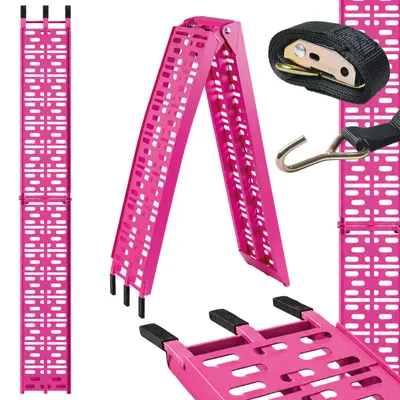 Produktbild von TRUTZHOLM 1x Auffahrrampe klappbar 228 cm Traglast 340 kg Alu gelocht Rampe Motorradrampe pink