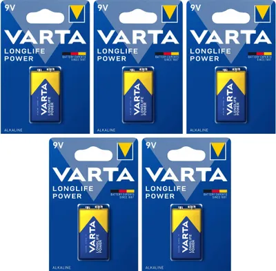 Produktbild von Batterien VARTA 4922, E-Block, Alkaline, 9V, LONGLIFE Power, 5er Pack