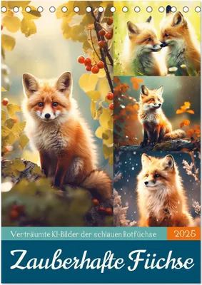 Produktbild von Zauberhafte Füchse (Tischkalender 2025 DIN A5 hoch), CALVENDO Monatskalender