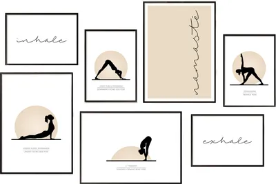 Produktbild von Hyggelig Home Premium Poster Set - 7 passende Bilder OHNE RAHMEN im stilvollen Set - 3 x DIN A3 + 4 x DIN A4 - Set Yoga