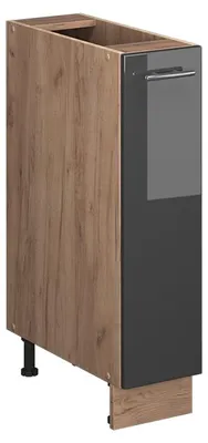 Image de Meuble de cuisine Vicco Fame-Line Anthracite Haute brillance/Chêne de force doré 20cm sans PT, Model 61686