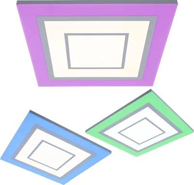 Image de EGLO LED Panel Albarca, plafonnier à intensité variable, luminaire apparent pour chambre à coucher, couloir et salon, plafonnier, blanc chaud/blanc froid, 44x44 cm