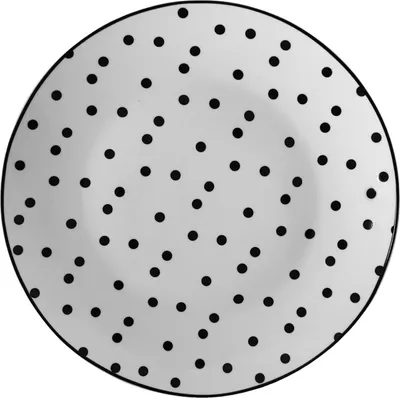 Produktbild von Frühstücksteller Porzellan gepunktet 20 cm Weiß Schwarz Clayre & Eef SDDP