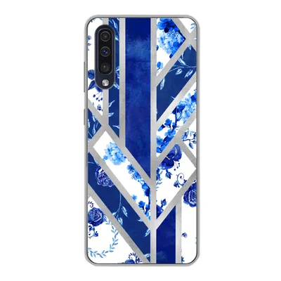 Produktbild von MuchoWow® Handyhülle Schutzhülle Hülle für Samsung Galaxy A30s Delfter Blau - Design - Luxus Silikon Softcase Handy Hülle - Karteninhaber