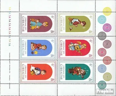 Produktbild von Briefmarken Gibraltar 1975 Mi 328-333 Kleinbogen (kompl.Ausg.) postfrisch Weihnachten