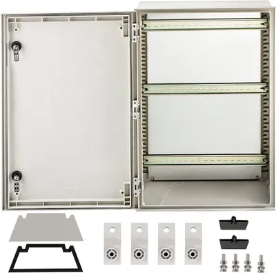 Zdjęcie produktu dla Obudowa stalowa NEMA - 60 x 40 x 23 cm - Skrzynka rozdzielcza NEMA 4X z włókna szklanego - Wodoszczelna i pyłoszczelna IP66 - Skrzynka przyłączeniowa do użytku zewnętrznego/wewnętrznego - Z płytą montażową.