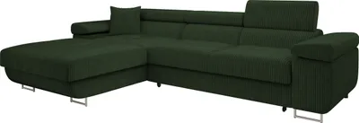 Produktbild von MIRJAN24 Ecksofa Torezio Mini Cord, Stilvoll Eckcouch mit Bettkasten und Schlaffunktion, Einstellbare Kopfstützen, 280x170x70-90 cm (Farbe: Poso 14, Seite: Links)