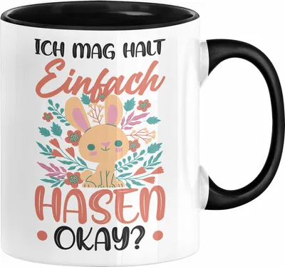 Produktbild von Hasen-Liebhaber Tasse Geschenk Ich Mag Halt Einfach Hasen Okay Geschenkidee Mädchen (Schwarz)