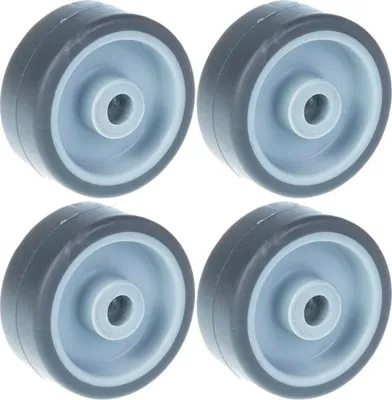Produktbild von 50mm 2" Rad mit grauem Gummireifen und Kunststoffkern 160kg Tragfähigkeit, 4er Set