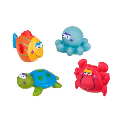 Produktbild von Weiches Badespielzeug für die Badewanne, Badetiere, 4-tlg.