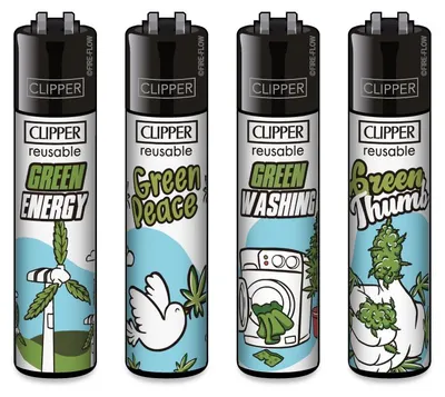 Zdjęcie produktu dla Zestaw 4 zapalniczek Clipper®: duża zielona