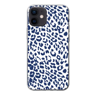 Produktbild von MuchoWow® Handyhülle Schutzhülle Hülle für iPhone 12 Panther Druck - Blau - Abstrakt Silikon Softcase Handy Hülle - Schutzhülle