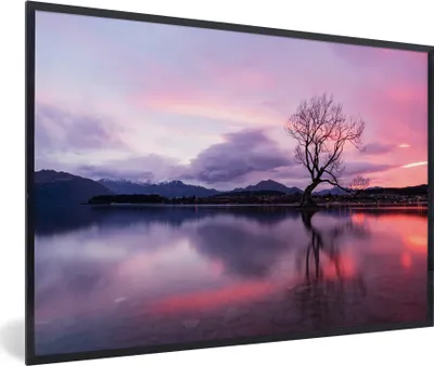 Produktbild von MuchoWow® MuchoWow® Gerahmtes Poster Wasser - Baum - See 60x40 cm - Poster mit zchwarzem Bilderrahmen - Printing - Wanddeko Schlafzimmer
