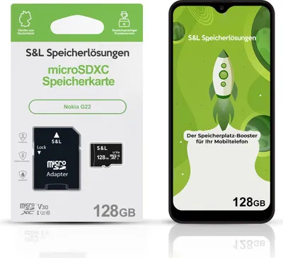Produktbild von microSD Speicherkarte S&L für Nokia G22 - Speicherkapazität: 128 GB