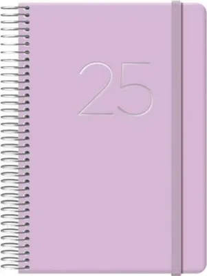 Imagen del producto de DOHE 12574, Diario personal, color violeta, diseño liso, color blanco, 336 hojas, 70 g/m²