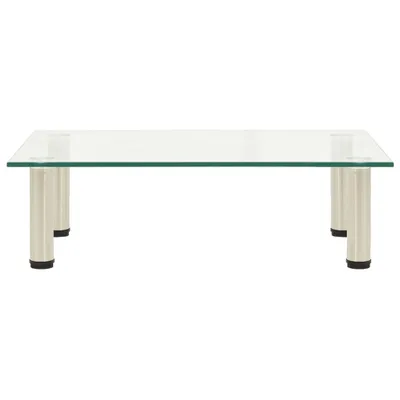 Image de vidaXL Table TV Transparent 60x35x17 cm Verre trempé