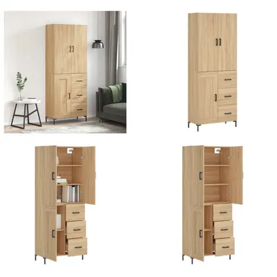 Produktbild von vidaXL Highboard Sonoma Eiche 69,5x34x180 cm Holzwerkstoff - Highboard - Highboards - Sideboard - Schrank