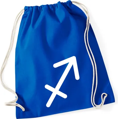 Produktbild von Huuraa Turnbeutel Schütze Sternzeichen Zeichen 12 Liter Bright Royal Baumwolle Rucksack Geschenkidee
