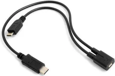 Produktbild von System-S USB 3.1 Typ C Stecker Kabel Splitter zu Micro USB