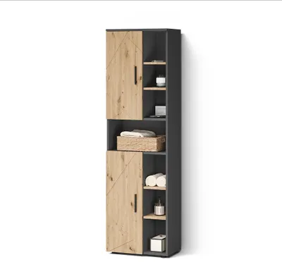 Produktbild von Hochschrank Livinity Ronco Anthrazit/Artisan-Eiche 50 x 172 cm mit 2 Türen, Model 62537