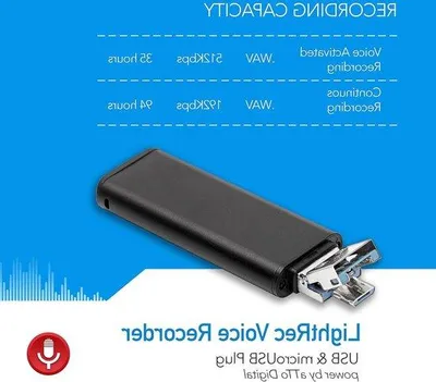 Productafbeelding van Dicteerapparaat Stemactivering - 26 Uur Batterijduur - 94 Uur Capaciteit - Eenvoudig te Bedienen - 8 GB Voicerecorder Afluisterapparatuur