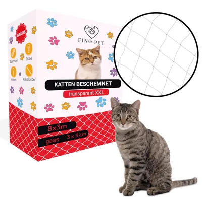 Obrázok produktu pre Omgoods – Sieťka na balkón pre mačky, 8x3 m – Priehľadná bezpečnostná sieťka pre mačky