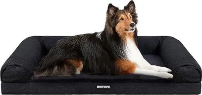 Produktbild von Hundebett - Hundebett für Hunde Orthopädisches Hundebett hochrandiges Hundekissen waschbar grau 106 cm