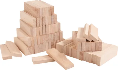 Produktbild von VBS Bastelklötzchen "Mini", 78 Stück, 22 x 8 x 80 mm Buchenholz