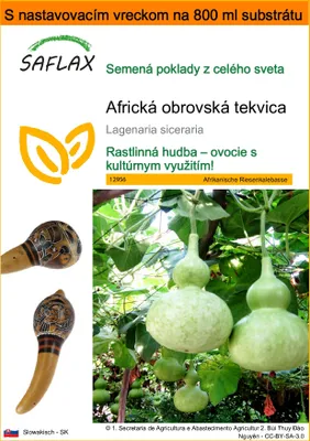 Obrázok produktu pre SAFLAX Garden in the bag - Africká obrovská tekvica - Lagenaria siceraria - 15 Semená - S pestovateľským substrátom v praktickom samostaviteľnom vrecku