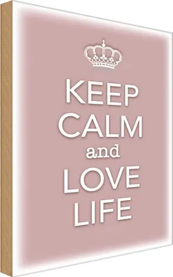 Produktbild von vianmo Holzschild 30x20 cm Keep Calm and love life