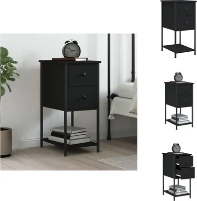 Zdjęcie produktu dla vidaXL Stolik nocny czarny 32x42x70 cm materiał drewnopochodny - Stoliki nocne