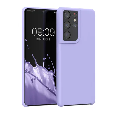 Produktbild von kwmobile Hülle kompatibel mit Samsung Galaxy S21 Ultra Hülle - Silikon Handy Case - Handyhülle weiche Oberfläche - kabelloses Laden - Lavendel