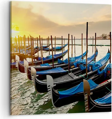Produktbild von Bild auf Leinwand - Leinwandbild - Venedig Gondel - 60x60cm - Wand Bild - Wanddeko - Wandbilder - Leinwanddruck - Bilder - Kunstdruck - Wanddekoration - Leinwand bilder - Wandkunst - AC60x60-3531