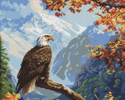 Produktbild von Diamantmosaik „Wächter des Gipfels“ Ideyka 40 x 50 cm