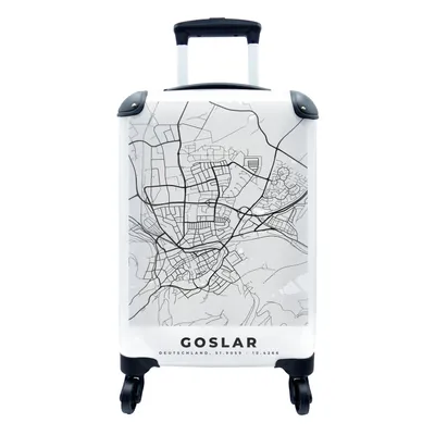 Produktbild von MuchoWow® Koffer Handgepäck Trolley Rollkoffer Kleine Reisekoffer mit 4 Rollen - Deutschland - Goslar - Karte - Stadtplan - Wegbeschreibung - Cabin Size < 55x40x23 cm & 55x40x20 cm - Fotokoffer - Kabinenkoffer - Boardgepäck - Reise-Box - Reisekoffer - Reisegepäck - Koffer mit Bild - Trolley für Kinder
