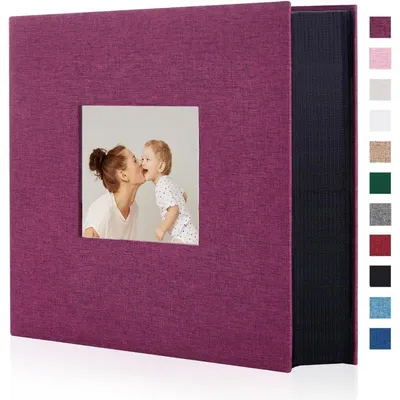 Produktbild von Fotoalbum Leinen 1000 Fotos 10x15cm Violett Hardcover mit Fenster