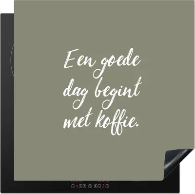 Produktbild von KitchenYeah© Herdabdeckplatte Sprichwörter - Ein guter Tag beginnt mit Kaffee - Kaffee - Zitate , 78x78cm, Küche Deko, Glaskeramikkochfeld Herdabdeckung, Abdeckplatte fùr Kochfeld
