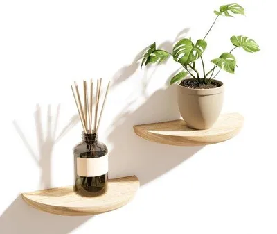 Produktbild von Zwei Stücke, 22*11*3 cm massiver Holz, halbrunder, eleganter Wandspiegel für Wohnzimmer, Badezimmer, Schlafzimmer, Büro und Kinderzimmer.